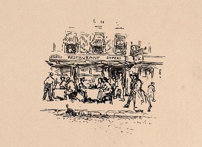 Der vi spiste middag i Latinerkvarteret, Paris, i 1896 av Robert Cozad Henri