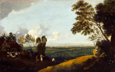 Utsikt over London fra Highgate, ca. 1775 (olje på lerret) av Robert Crone