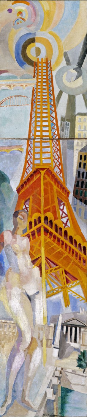 Byen Paris, Kvinne og Eiffeltårnet, 1925. av Robert Delaunay