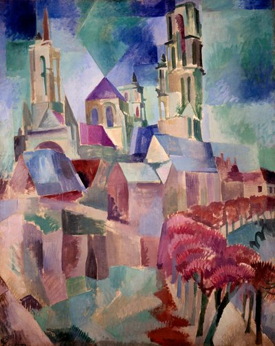 Les Tours de Laon-maleri av Robert Delaunay (1885-1941) 1912 Søn. 1,3x1,62 m Paris, musee national d