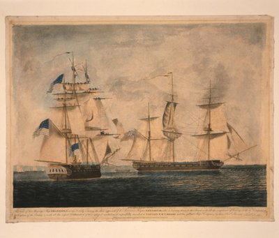 HMS Shannon fanger USS Chesapeake, 1. juni 1813, 1813 av Robert Dodd