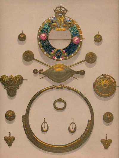 Gull ornamenter og brosje, 1863. av Robert Dudley