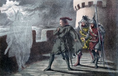 Hamlet ser farens spøkelse på slagmarkene til Helsingør slott av Robert Dudley