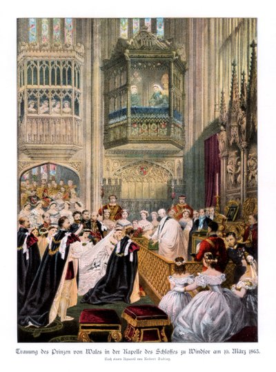 Prinsesse Alexandras og prins Edwards bryllup, St Georges Chapel i Windsor, 10. mars 1863, 1. av Robert Dudley
