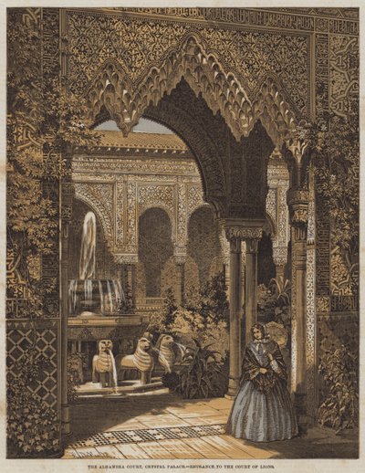 Alhambra-domstolen, Crystal Palace, inngangen til Lions Court av Robert Dudley
