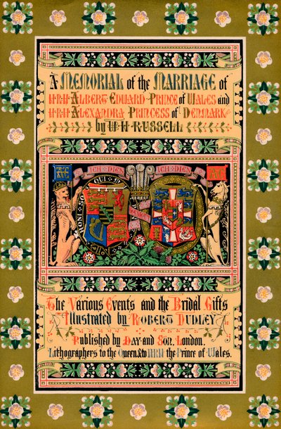 Forsiden av A Memorial of the Marriage of HRH Albert Edward Prince of Wales, 1863 av Robert Dudley