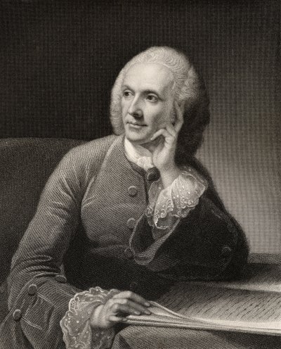 William Hunter, gravert av J. Thompson, fra 'The National Portrait Gallery, Volume II', utgitt ca. 1820 av Robert Edge Pine