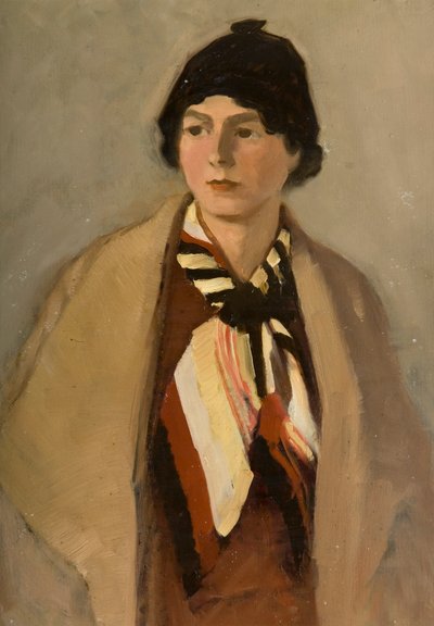 Portrett av kunstnerens kone (olje om bord) av Robert Ernest McEune
