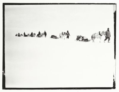 Ponnier på marsj, Great Ice Barrier, 2. desember av Robert Falcon Scott