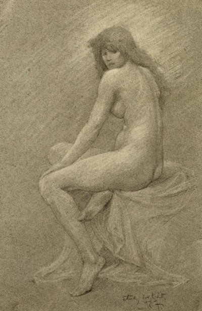 Studie for Lilith, ca. 1900 (kritt på papir) av Robert Fowler
