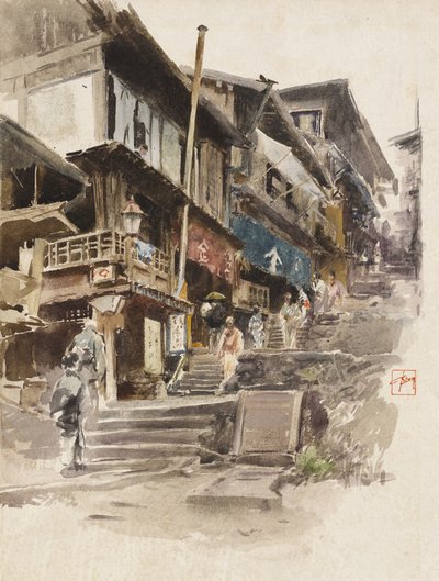 En gate i Ikao, Japan II, 1890 av Robert Frederick Blum