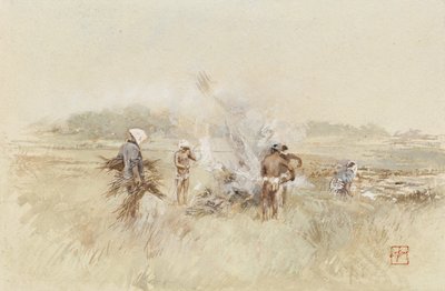 På jobb hopet pensel på ulmebranner, 1867-1903 av Robert Frederick Blum
