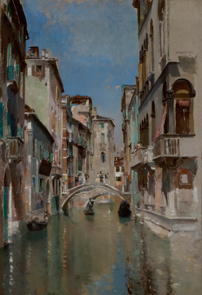 Kanalen i Venezia, San Trovaso-kvarteret, ca. 1885. av Robert Frederick Blum