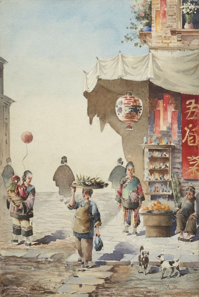 Kinesisk gatescene av Robert Frederick Blum
