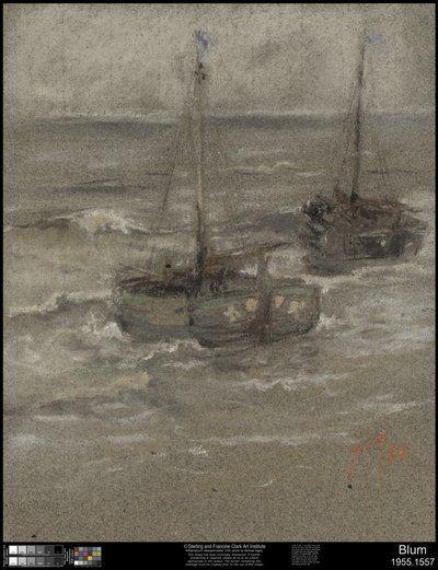 Fiskebåter ved anker, 1884 av Robert Frederick Blum