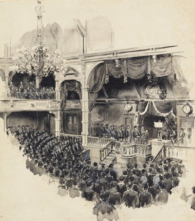 Åpningsscene for det japanske parlamentet, 1890 av Robert Frederick Blum