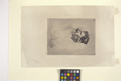 Profilportrett av en mann (etsing) av Robert Frederick Blum