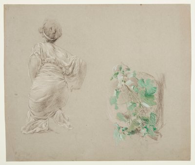 Studie for en knelende kvinne, «Vintage Festival», Mendelssohn Glee Club, New York, NY av Robert Frederick Blum