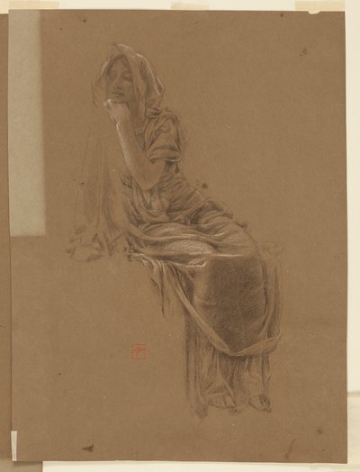 Studie for en sittende kvinne, «Vintage Festival», Mendelssohn Glee Club, New York, NY av Robert Frederick Blum