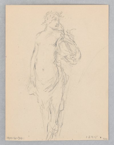 Studie for en stående kvinne, «Moods to Music», Mendelssohn Glee Club, New York, NY av Robert Frederick Blum