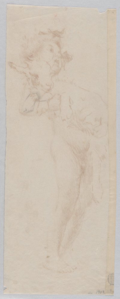 Studie for stående gutt med barn, "Vintage Festival," Mendelssohn Glee Club, New York, NY av Robert Frederick Blum