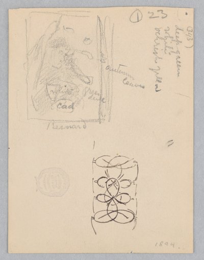 Studie for landskapet, "Moods to Music," Mendelssohn Glee Club, New York, NY av Robert Frederick Blum