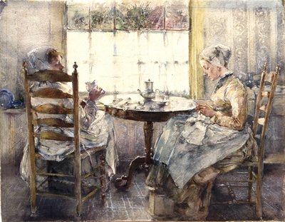 To nederlandske jenter som drikker kaffe av Robert Frederick Blum