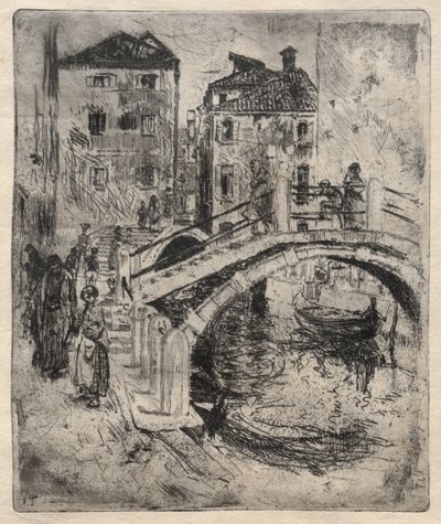 Venetiansk kanal og broer, 1886. av Robert Frederick Blum