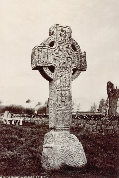 The North High Cross ved Castledermot, Co. Kildare, Irland (sepia-bilde) av Robert French