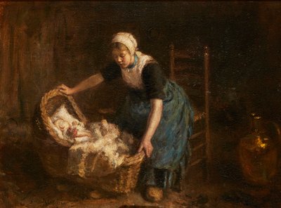 Sleep, Baby, Sleep (olje på lerret) av Robert Gemmell Hutchison
