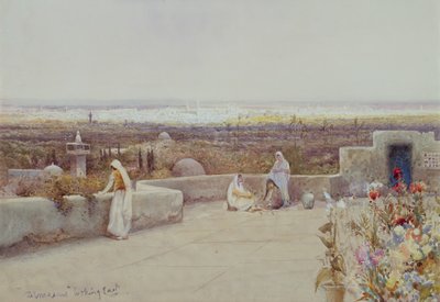 Damaskus ser øst ut (akvarell) av Robert George Talbot Kelly