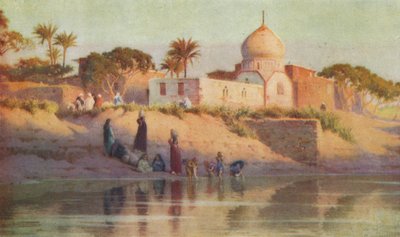 Landsbyen Shinbab ved Nedre Nilen, c1880, 1904 av Robert George Talbot Kelly