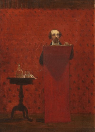 Charles Dickens holdt en offentlig lesning, 1858 av Robert Hannah