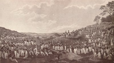The Hon. Artillerikompani samlet for balløvelse på Childs Hill, c1820-1870, 1909 av Robert Havell