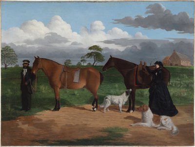 Fru Adolphus Sceales med Black Jimmie på Merrang Station, 1856 av Robert Hawker Dowling