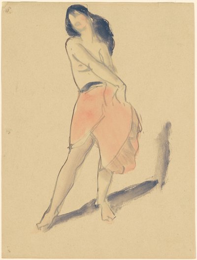 Danser i rødt skjørt, nr. 2 av Robert Henri