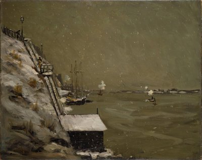 East River Embankment, vinter, 1900. av Robert Henri