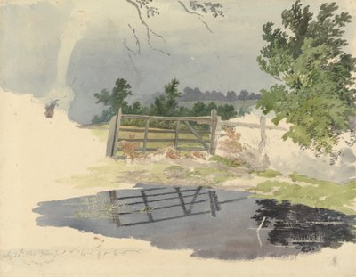 En port reflektert i et basseng av Robert Hills