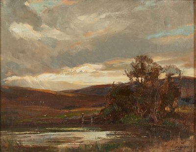 Evening On the Swire Road, Ettrick Bridge (olje på lerret) av Robert Hope