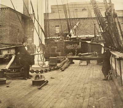 Brunel om bord på Aphrodita, Liverpool av Robert Howlett