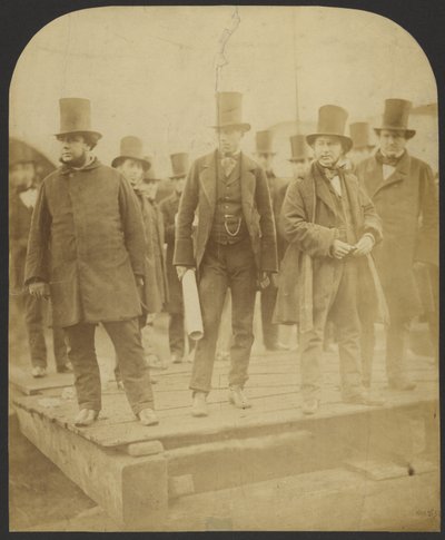 [Gruppeportrett: J. Scott Russell, Henry Wakefield, Isambard Kingdom Brunel, Lord Derby] av Robert Howlett