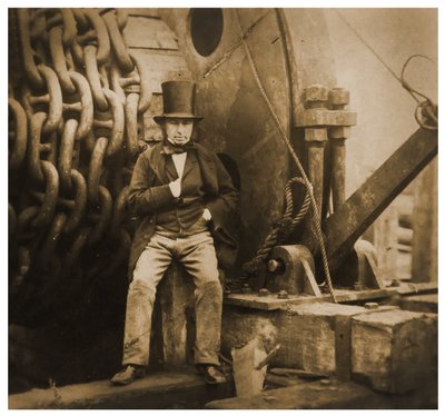 Isambard Kingdom Brunel av lanseringskjedene til SS Great Eastern, 1857 av Robert Howlett