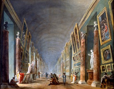 'The Grand Gallery, Louvre, Paris', 1801-1805 av Robert Hubert