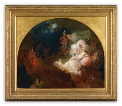 Det sover Titania (olje på panel) av Robert Huskisson