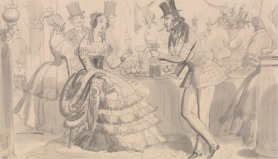 Offentlig forfriskning i høysamfunnet av Robert Isaac Cruikshank