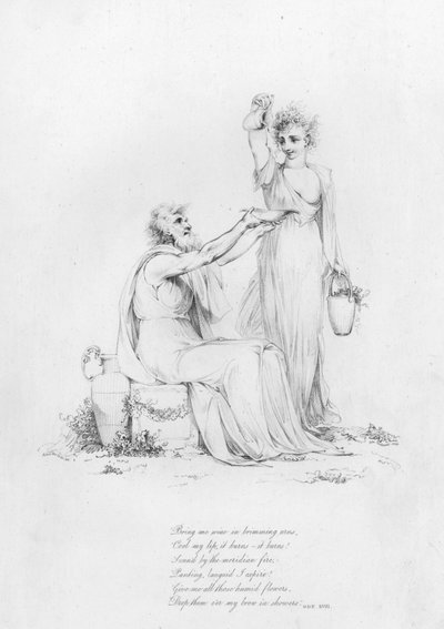 Anacreon, Ode XVIII (gravering) av Robert Kerr (after) Porter