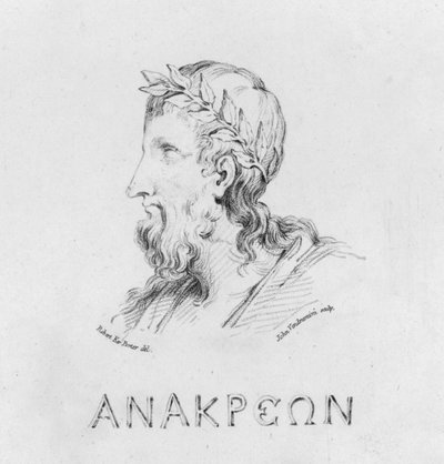 Portrett av Anacreon (gravering) av Robert Kerr (after) Porter
