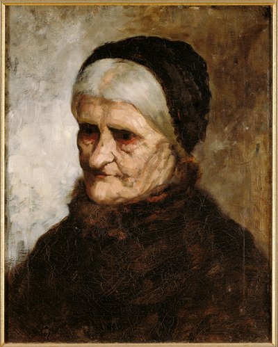 Leder for en gammel kvinne, 1881 av Robert Koehler