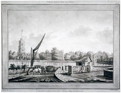 Utsikt over Fulham fra White Lion Inn, Putney, London, 1783 av Robert Laurie