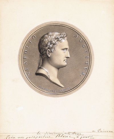 Keiser Napoleon I, i profil til høyre - A Design for a Medal av Robert Lefevre